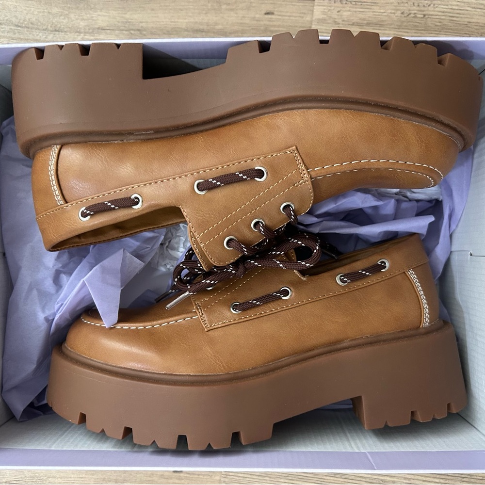 Madden Girl Caden Platform Lug-Sole Boat Shoes